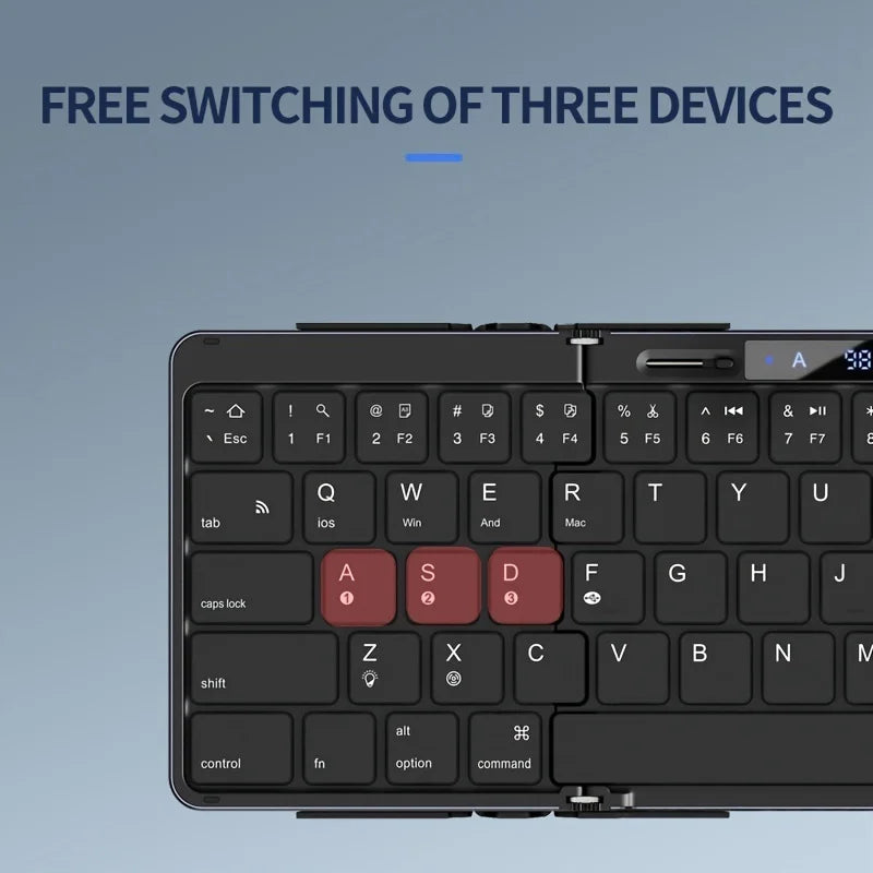 Skanto | Sammenleggbar RGB Trådløs Innebygd Touchpad Bakgrunnsbelyst Reisetastatur