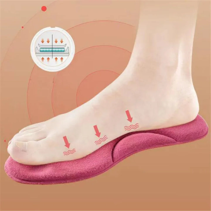 Skanto | Thermostep Selvoppvarmende Såler | Termo Såler med Minneskum | Konstant Varme | For Kvinner & Menn | Rød / Gul