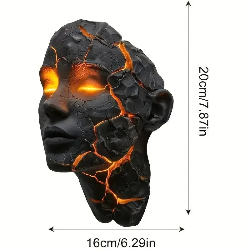 Vulkansk Ansikts-Lava-Sprakk-Veggkunstlampe | Skanto