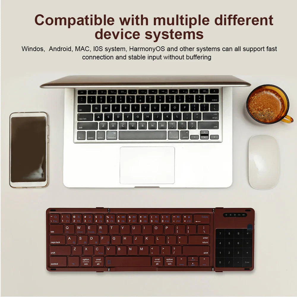 Skanto | Trådløst Bærbart Slim Smart Tri-Fold Bluetooth Tastatur