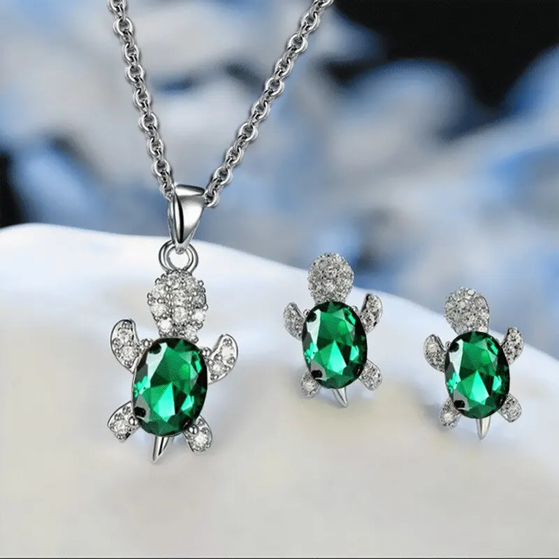 Skanto | Ocean Turtle Lucky Necklace Øredobbelsett