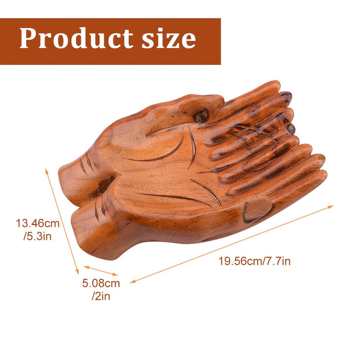 Skanto | Giving Praying Wooden Carved Hands Candy Holder Home Decor