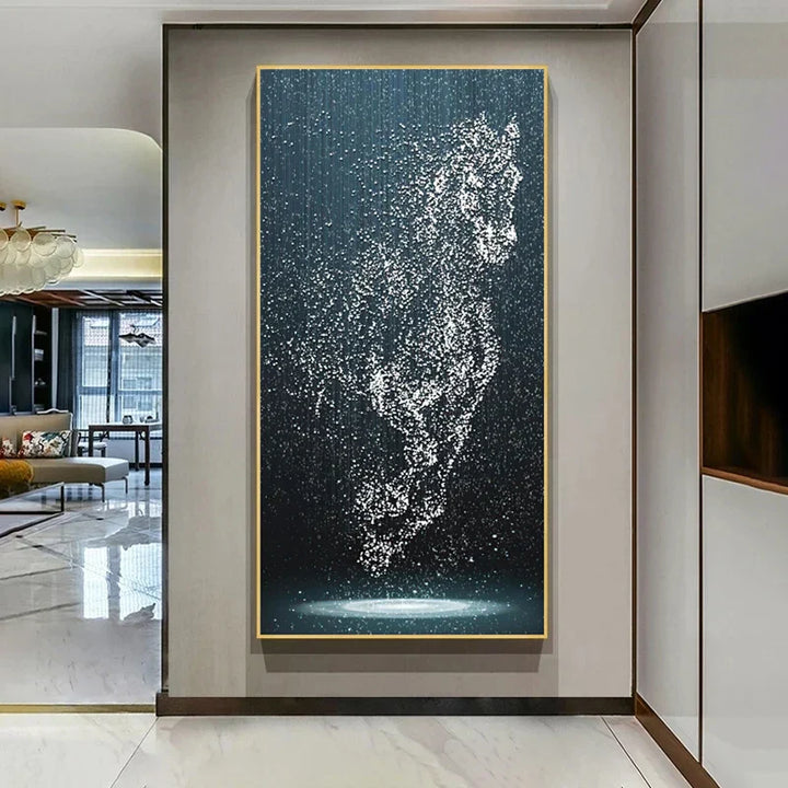 Minimalist Abstract Light Splash Horse Wall Art Fine Art Canvas Prints Equestrian Pictures for Modern Living Room Entryway Foyer Art Decor | Skanto