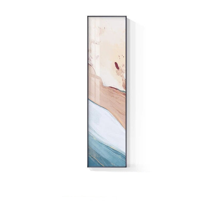 Marble Print Abstract Vertical Format Wall Art Blue Pastel Pink Pictures for Modern Living Room Bedroom Hallway Wall Decor | Skanto