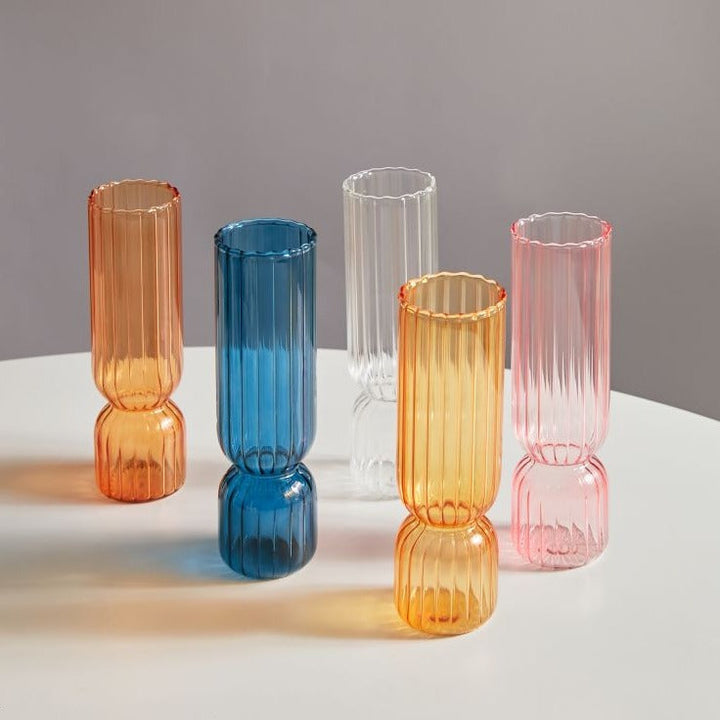Scallop Cylinder Glass Vase | Skanto