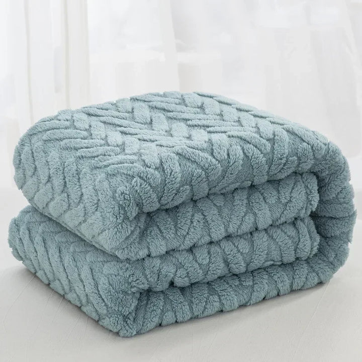 Skanto | Jacquard Fleece Teppe CozyWeave | Enkelt lag & Dobbelt sidet | Myk Tafu & Shu bomullsfleece | For høst & vinter