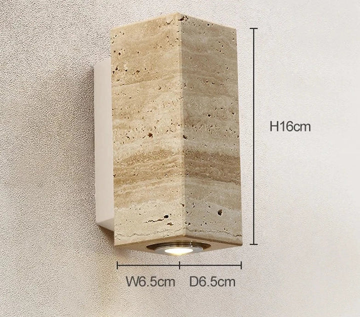 Skanto | Moderne Naturlig LED Vegglampe laget av Travertin