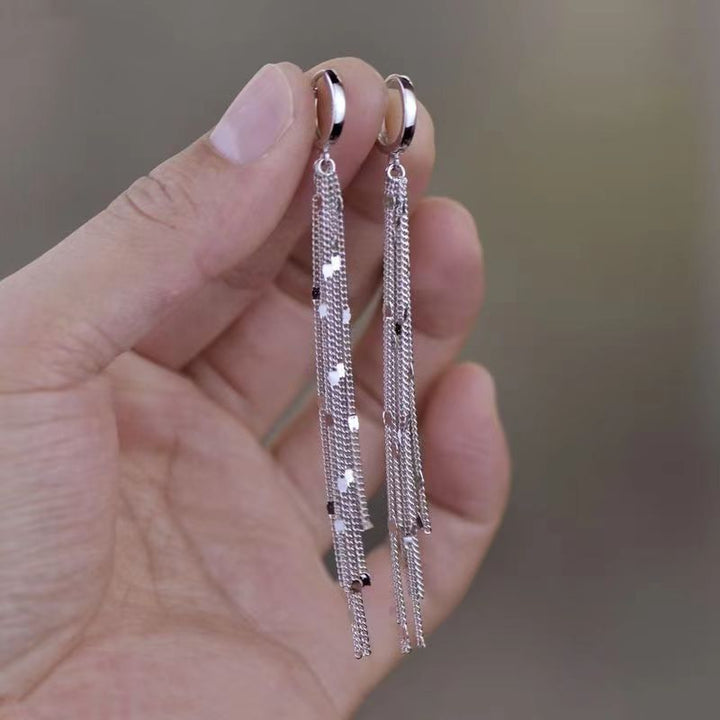 Skanto | Elegant Flow Lange Metal Frynse Øredobber
