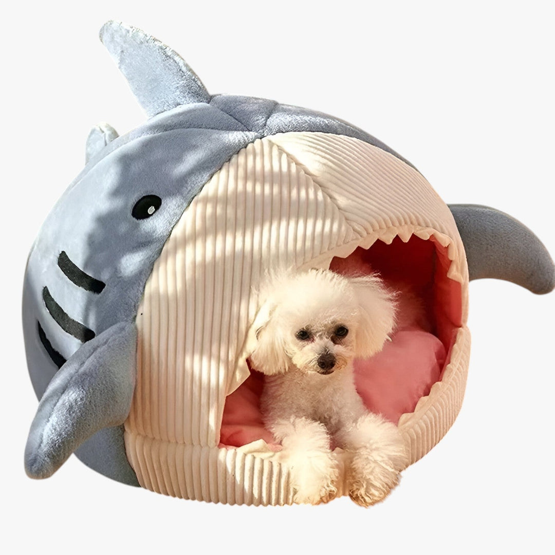 Skanto | SoftBloom Shark Cat Bed – Cozy Hideaway for Indoor