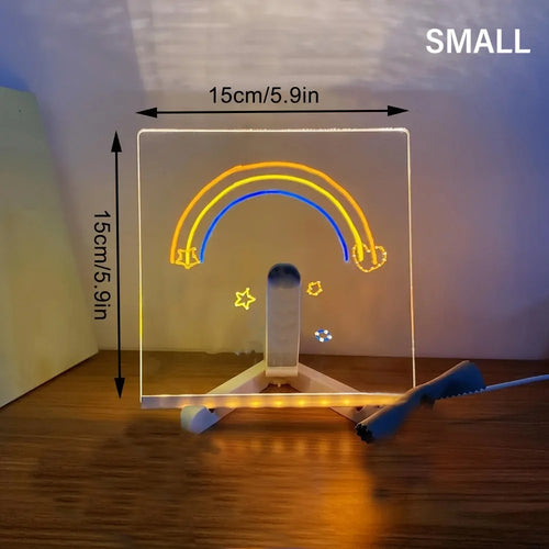 Lys LED akryl meldetavle - Uutslettbar USB tegnebrett for barn, perfekt for bursdagsgaver og barannonsering