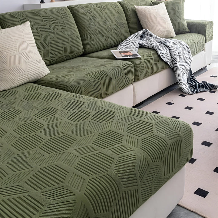Jacquard Sofa Cover med Geometrisk Mønster – Myk & Katt-vennlig | Perfekt for Beskyttelse og Koselige Oppholdsrom | Skanto