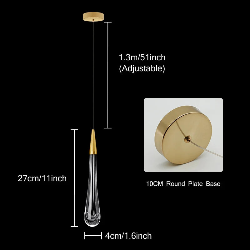 Skanto | Krystall LED Pendellamper: Perfekt for soverom, spisestuer, bar - Vanndråpe Krone, trappen lampe for innredning