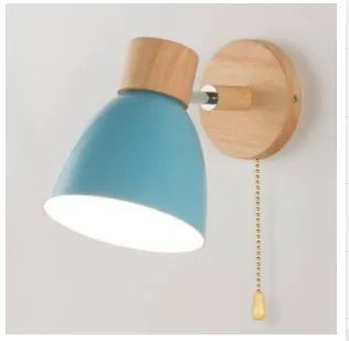 Skanto | LumoNord Makaron Vegglampe | Tre & Metall | 90° svingbar lampehode | Skandinavisk design | E27-sokkel (uten lyspære)