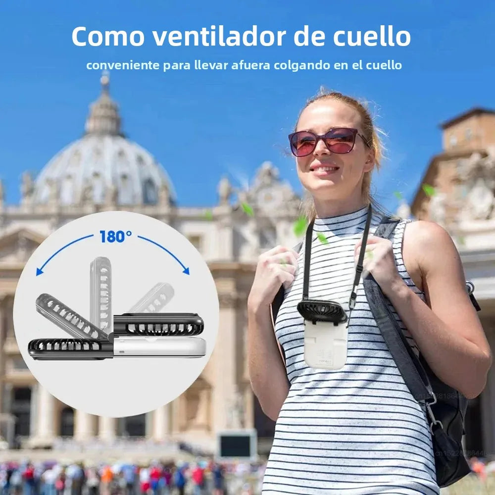 Skanto | Luftigo Mini USB-vifte | Kompakt, oppladbar vifte med digital skjerm og flere vindmodus