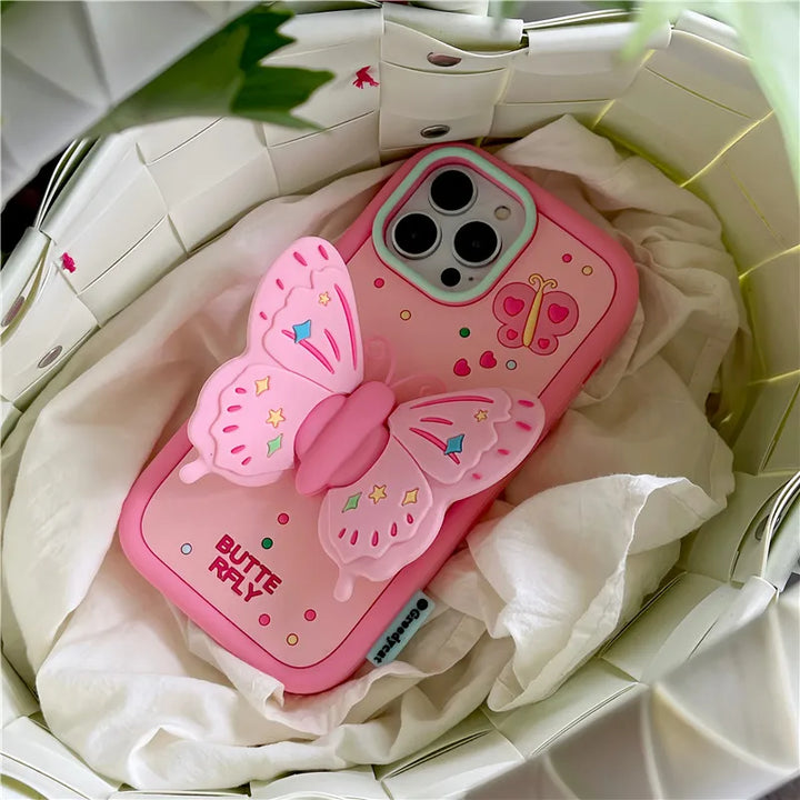 Skanto | Nydelig 3D Faltet Sommerfugl Støtsikker iPhone Etui