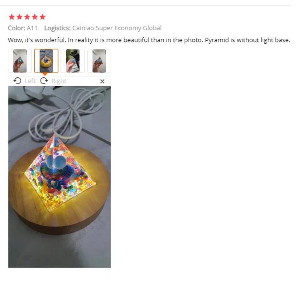 Skanto | Amethyst Peridot Orgone Pyramide - Energigenerator Krystall Reiki Chakra Orgonitt Meditasjonsverktøy