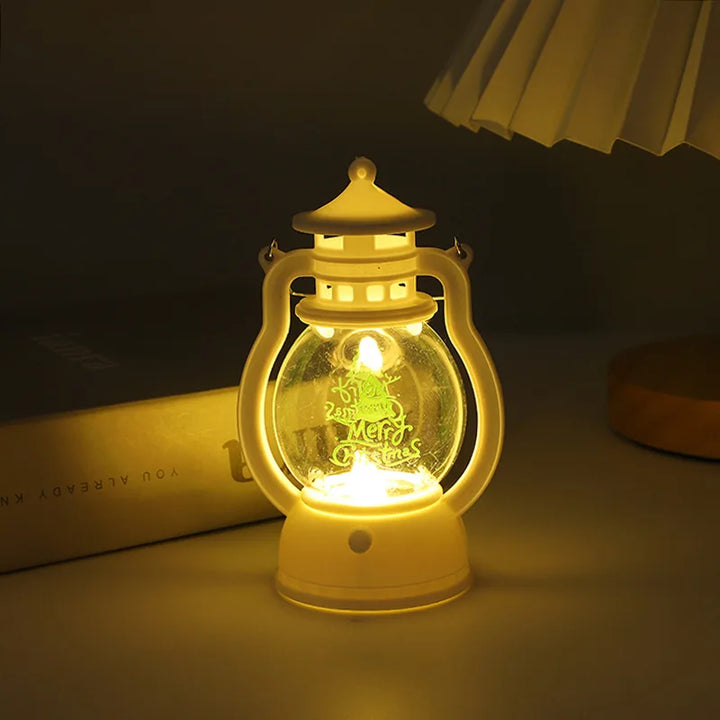 Mini julelampe med LED-belysning - Bærbar dekorativ lantern for festlig dekorasjon, vinter- og julesesong | Skanto