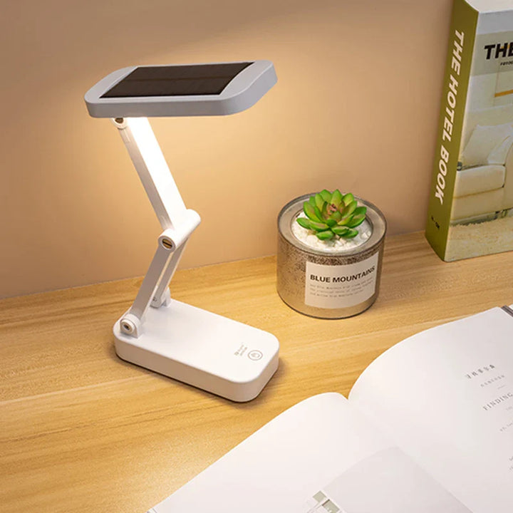 Skanto | Solar LED Bordlampe | Sammenleggbar & Dimbar | USB Oppladbar | Øyevennlig & Moderne