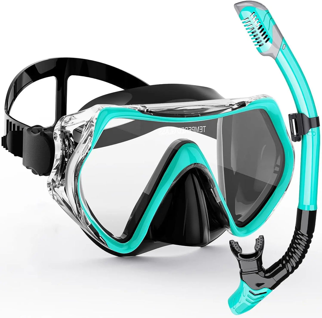 Skanto | AquaVision Snorkel Maske Sett for Voksne | Anti-Dugg & Slagbestandig | Silikon Kant & Tørr Snorkel | 180° Synsfelt