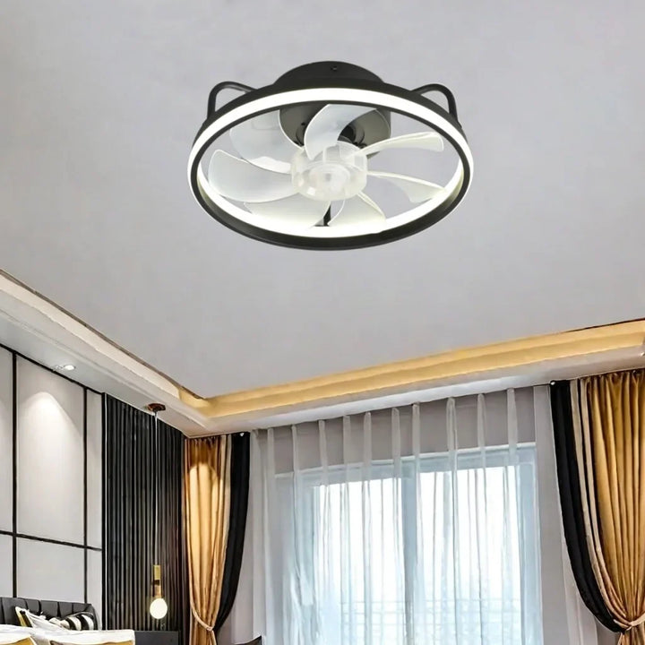 Moderne LED Taklampe Vifte med DC-motor - 6 Hastigheter, Timer, Lav Etasje Loftsvifte, Fjernkontroll Dekorativ Lys | Skanto