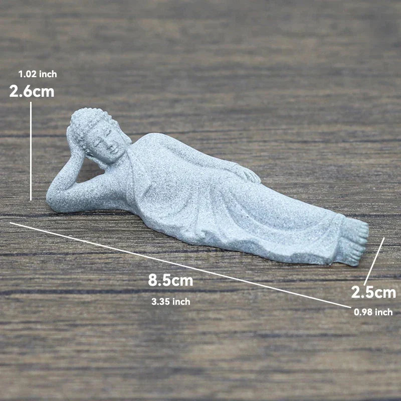 Skanto | Buddha Stein Statue Liten Buddhiste Munker Tibetansk Buddhisme Figurer Zen Hage Ornament Meditasjon Hjem Akvarium Dekorasjon