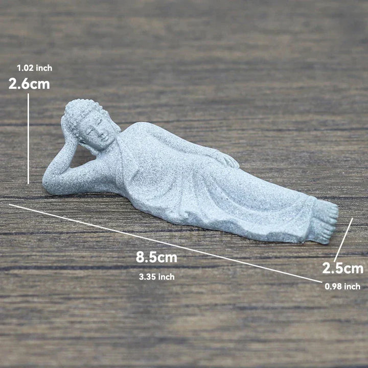 Skanto | Buddha Stein Statue Liten Buddhiste Munker Tibetansk Buddhisme Figurer Zen Hage Ornament Meditasjon Hjem Akvarium Dekorasjon