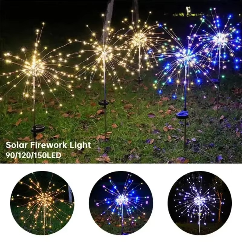 Skanto | Fortryllende Solenergi LED Fyrverkeri Hagebelysning - 90/150 LED Vanntett Utendørs Lyskilde