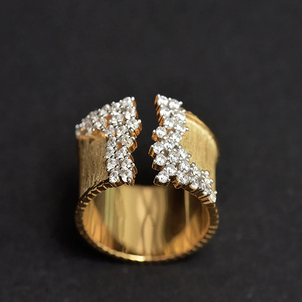 Skanto | Bold Diamond Sparkle Åpen Ring