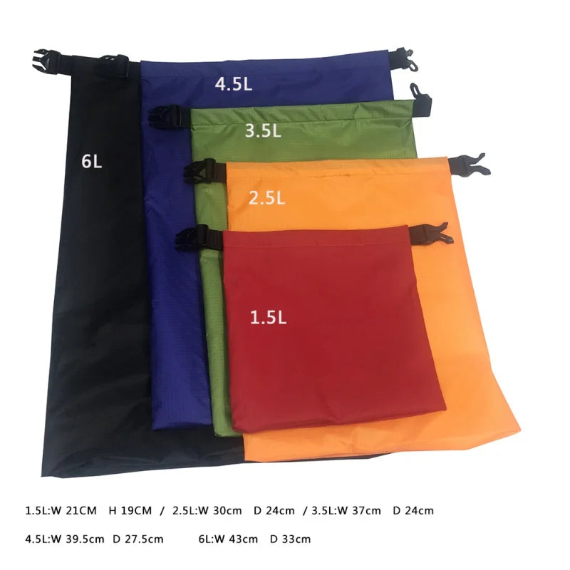 Norvo | Dry Bag Set Sealon | Vanntett & Sandfri | 5-delt sett (1,5L–6L) | For reise, strand & utendørs
