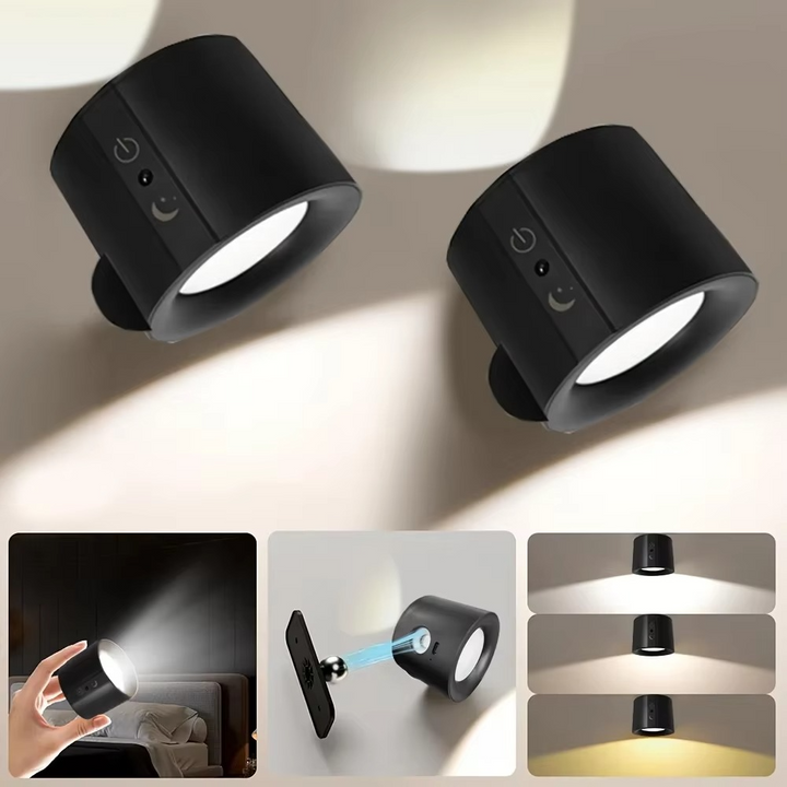 Skanto | LED Vegglampe - Oppladbar, Magnetisk & Dobbelt-Sidig Belysning for Innendørs Bruk