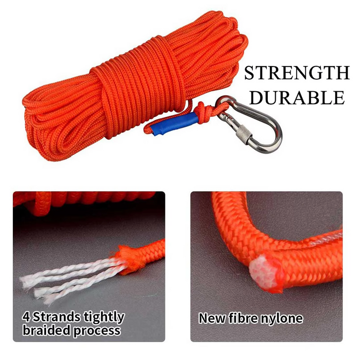 Skanto | Dual Strength Fishing Magnet Kit - N52 Neodymium 80/120KG Kraft med 10m Tau