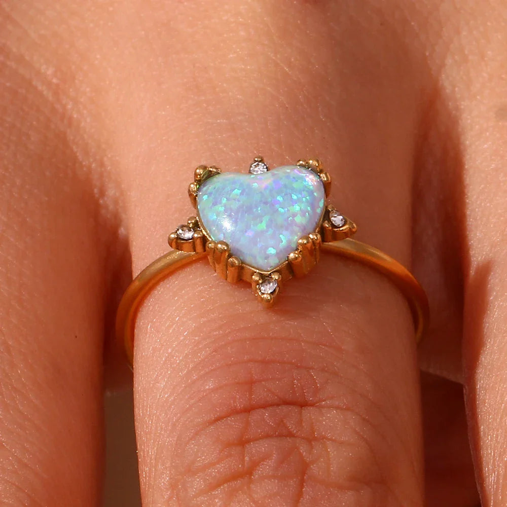 Skanto | Justerbare Diamant Aksepterte Opal Iridescente Ringer