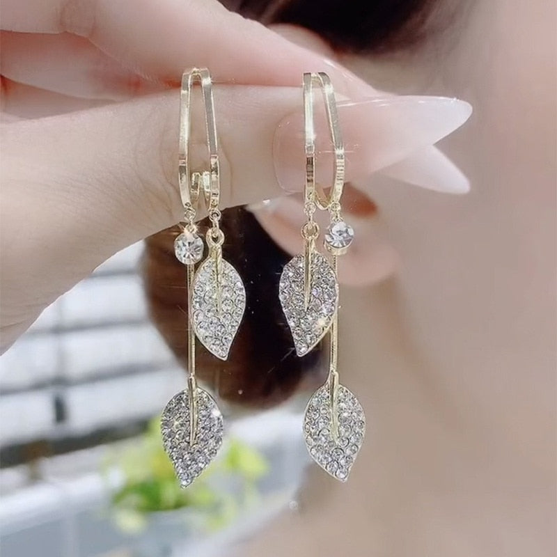 Skanto | Nature Elegance Krystall Lange Fringe Øredobber