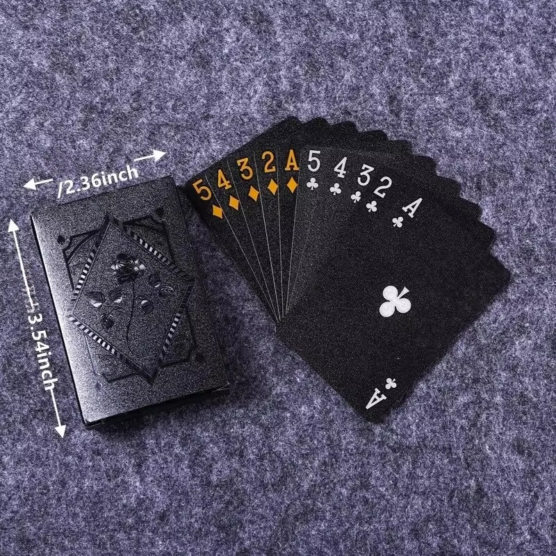 Skanto | Luksus Svart & Gull Vanntette Poker Spillkort