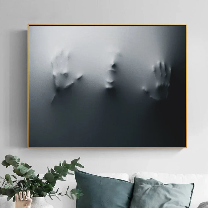 Modern Art Abstract Ghostly Figures on Wall Canvas Prints Black White Wall Art Posters Pictures for Living Room Bedroom Art Decor | Skanto