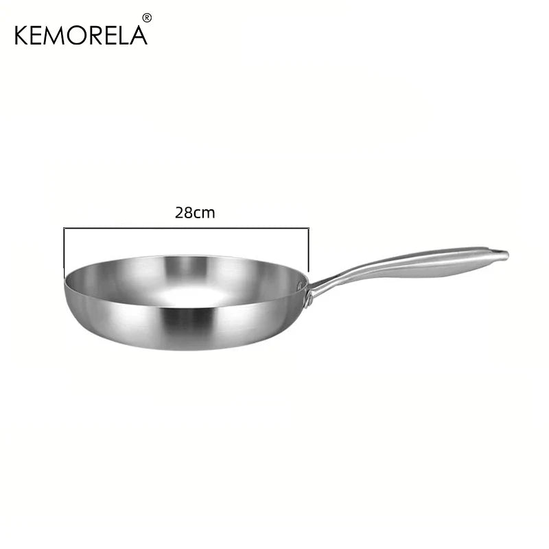 Skanto | Profesjonell Kjele-Panne - 304 Rustfritt Stål, 2MM tykk 5-lags Stål panne & Kjele