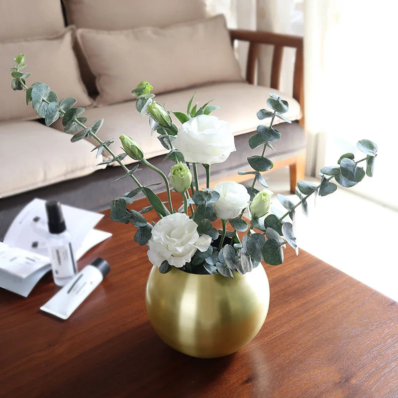 Skanto | Rustfritt Stål Vase i Nordisk Stil Skrivebord Blomsterpotte BeFlower Pots Gull Svart Roségull Klassisk Hjem Dekorasjon