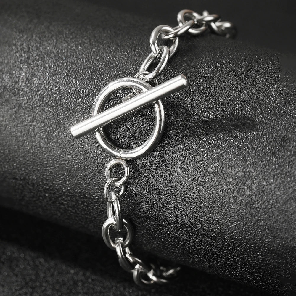 Skanto | Elegant papirklips sirkel bar lås armbånd