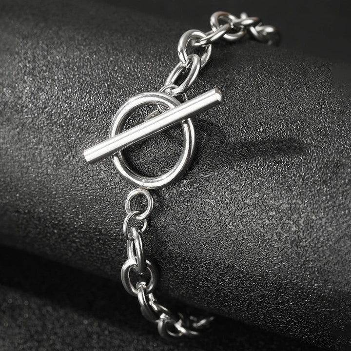 Skanto | Elegant papirklips sirkel bar lås armbånd