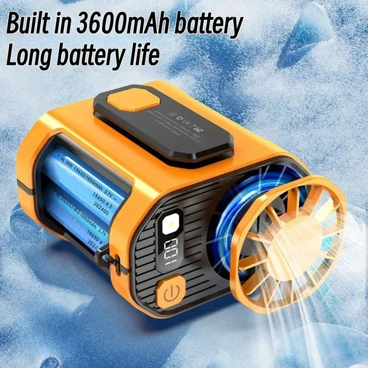 20000mAh Bærbar Livremvifte - Sterk Vind Hengende Nakkevifte med Strømbank og LED-belysning for Utendørs Sport og Arbeid | Skanto