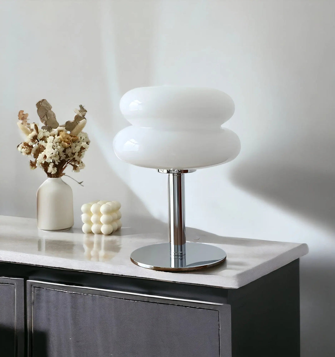 Skanto | Elegant Macaron Glass Table Lamp med USB - 3 Lysfarger