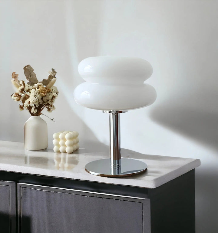 Skanto | Elegant Macaron Glass Table Lamp med USB - 3 Lysfarger