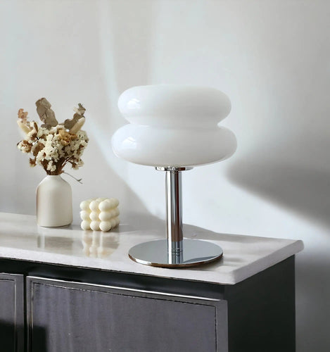 Skanto | Elegant Macaron Glass Table Lamp med USB - 3 Lysfarger