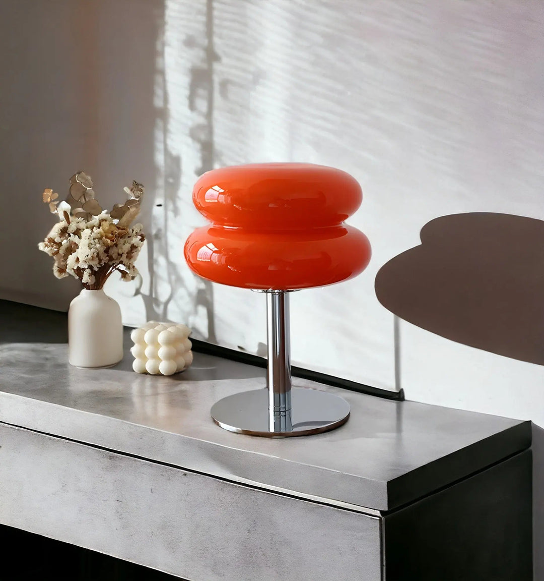 Skanto | Elegant Macaron Glass Table Lamp med USB - 3 Lysfarger