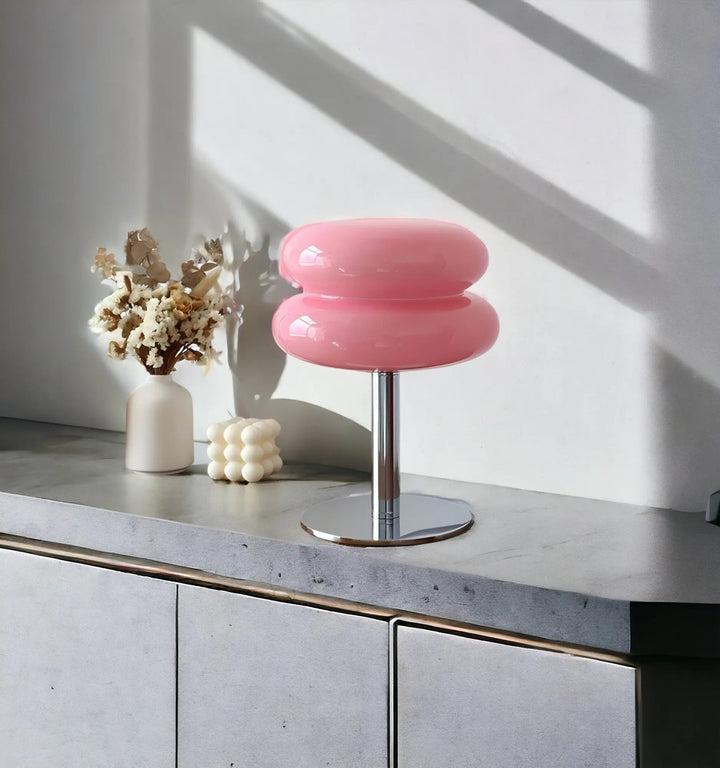 Skanto | Elegant Macaron Glass Table Lamp med USB - 3 Lysfarger