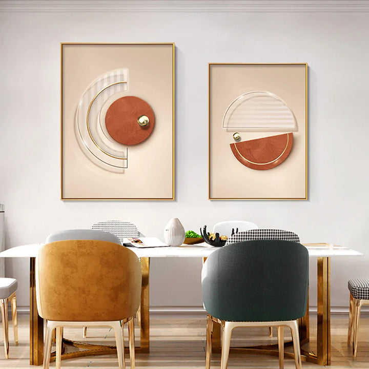 Harmonious Abstract Geometry Modern Aesthetic Wall Art Fine Art Canvas Prints Posters Pictures For Modern Apartment Living Room | Skanto