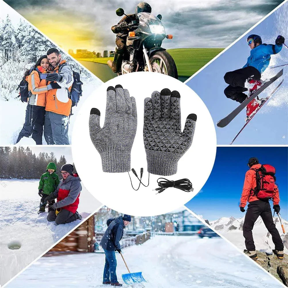 Skanto | Oppvarmede Hansker FROSTIQ | USB Lading | Berøringsskjerm & Slipperik | Vinter Termiske Hansker for Utendørs & Sykling