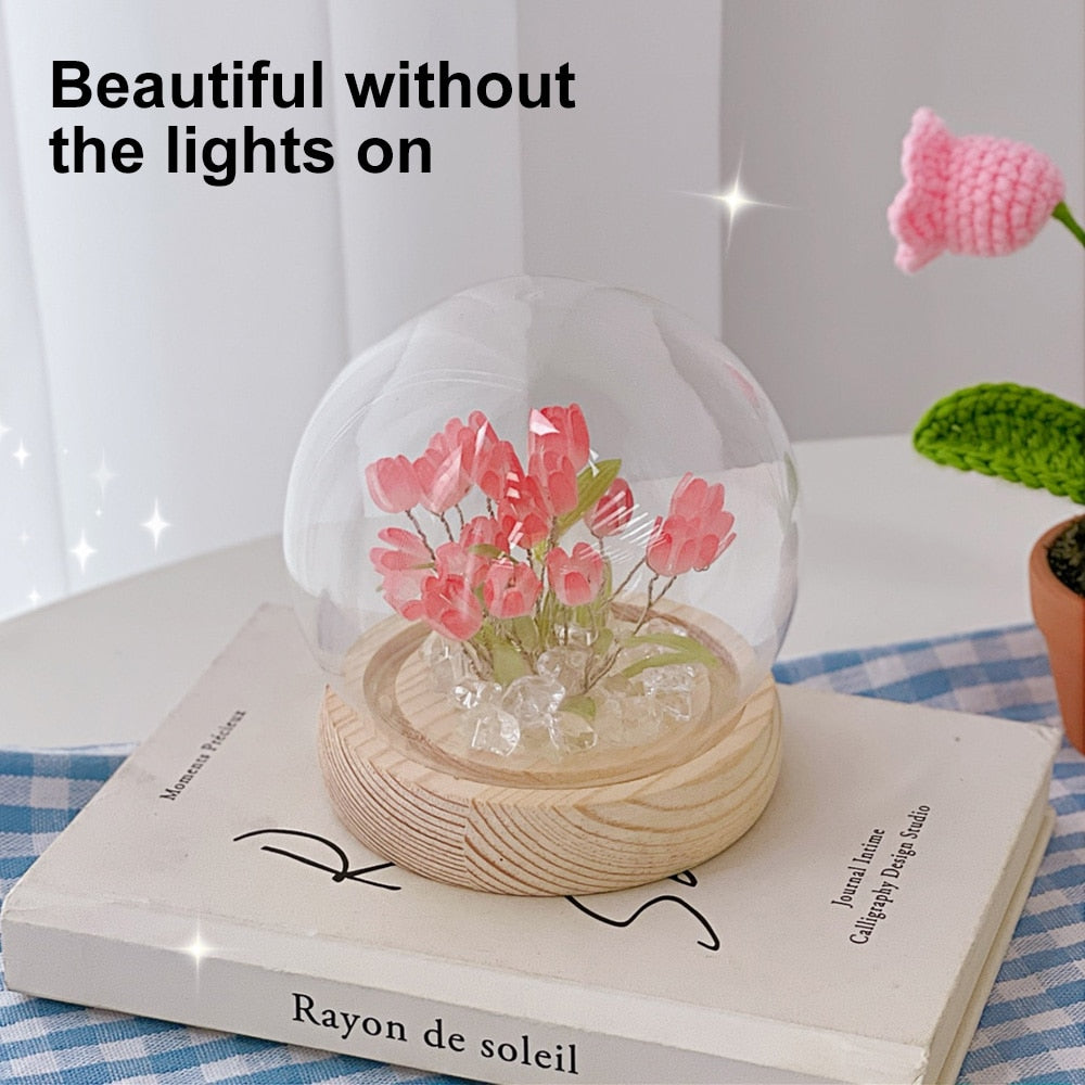 Skanto | Skinnende Tulipan Håndlaget Nattlampe