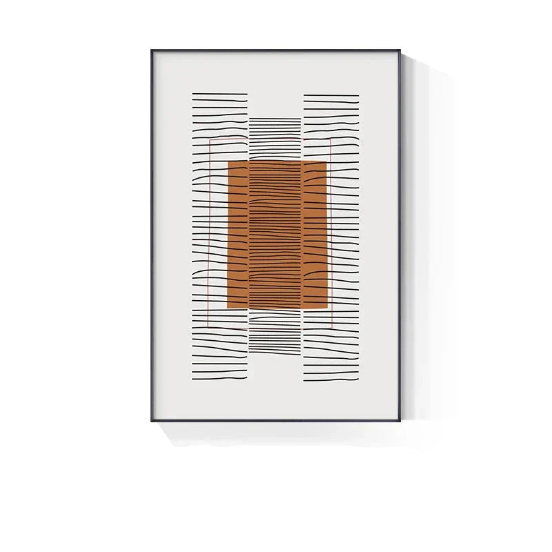 Moderne abstrakte blokkfarge linjekunst kunsttrykk på lerret veggkunst bilder for stue spisestue kunst for moderne kontorinteriør | Skanto