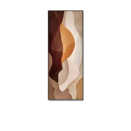 Modern Abstract Shades of Brown Beige Vertical Format Wall Art Fine Art Canvas Prints Pictures for Foyer Living Room Hallway Nordic Home Decor | Skanto